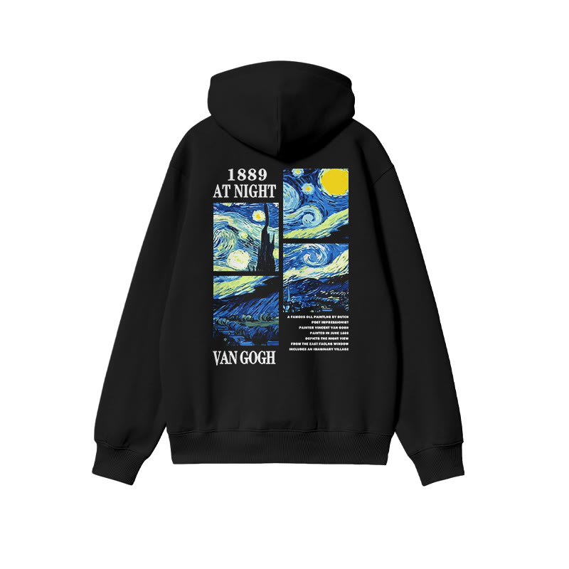 Van Gogh 1889 At Night Print Hoodie - Black - US16-18(2XL) - image 1