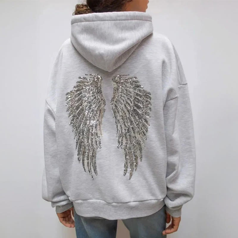 Casual Sequined Wings Long-sleeved Hoodie - image 4