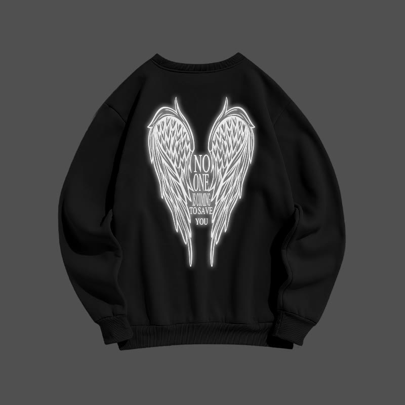 No One Is Coming To Save You Reflective Print Sweatshirt - image 1