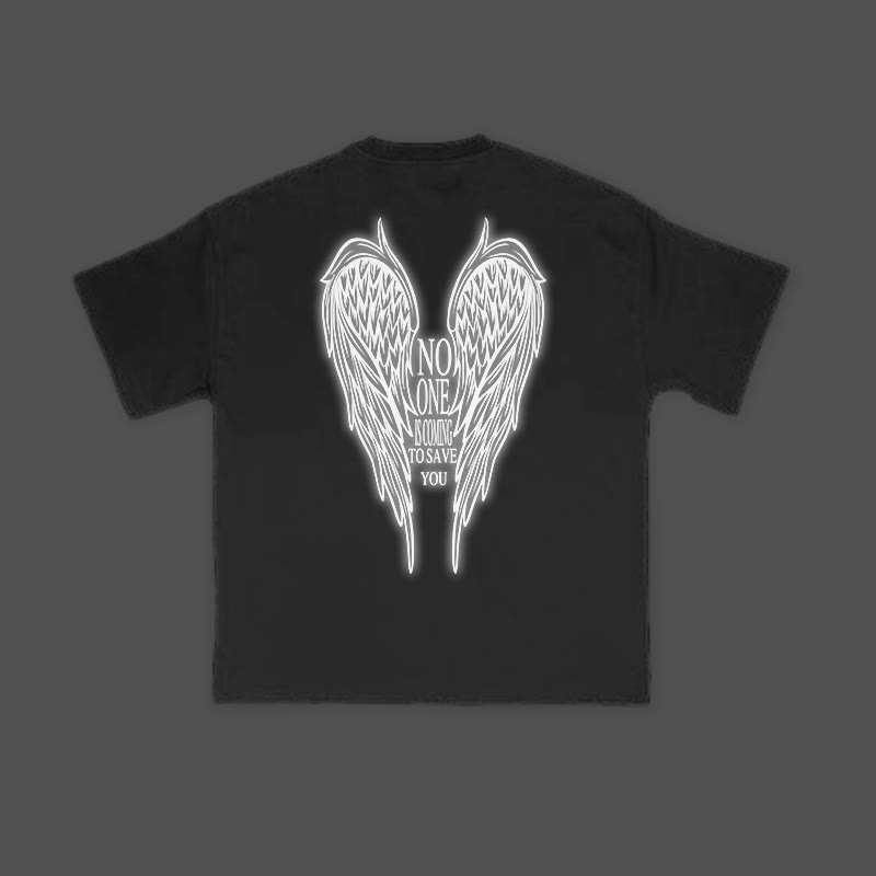 No One Is Coming To Save You Reflective Print T-shirt - image 1