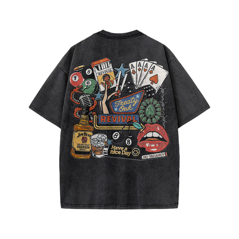 Have A Nice Day Vintage Print Acid Washed T-shirt - image 1