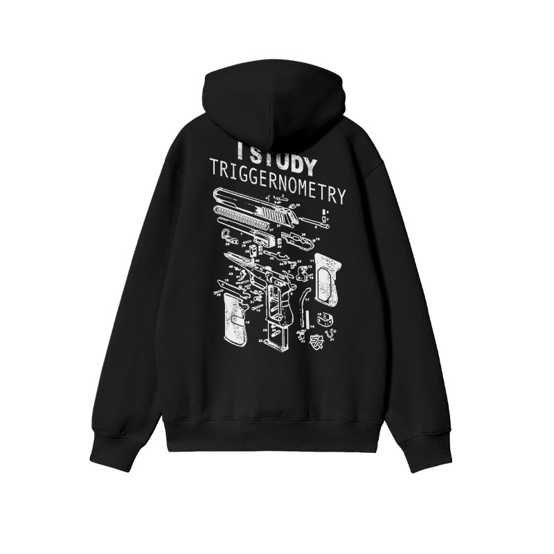 I Study Triggernometry Blueprint Print Hoodie - Black - US16-18(2XL) - image 1