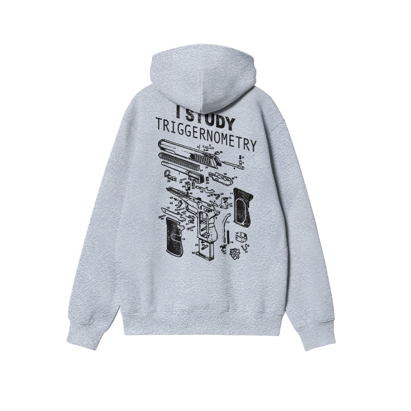 I Study Triggernometry Blueprint Print Hoodie - Grey - US16-18(2XL) - image 3