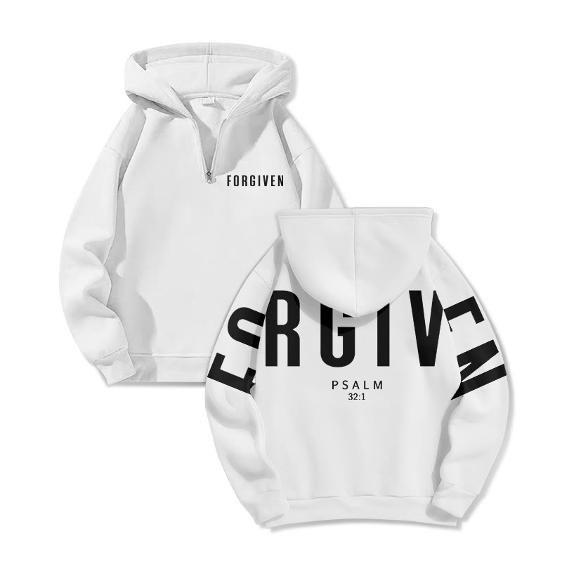 Forgiven Psalm 32:1 Print Half Zip Hoodie - image 2