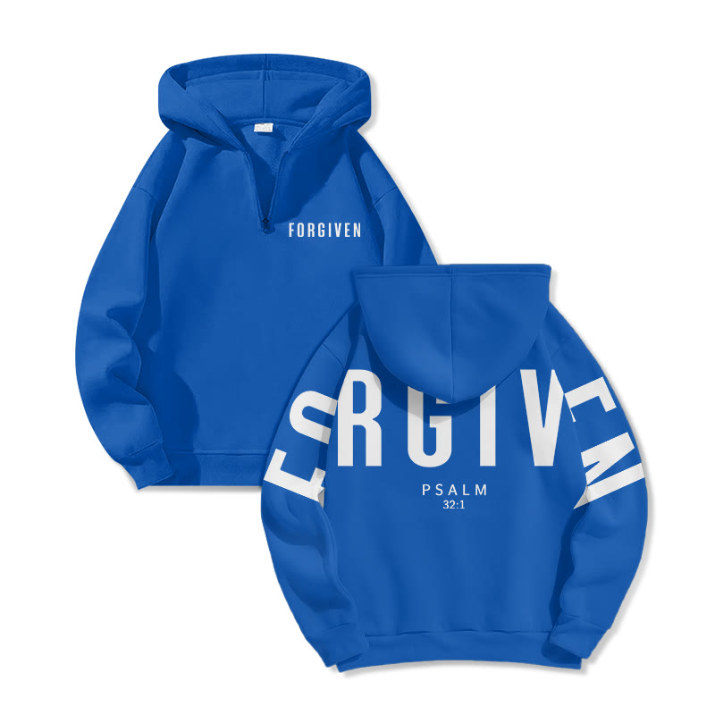 Forgiven Psalm 32:1 Print Half Zip Hoodie - image 8