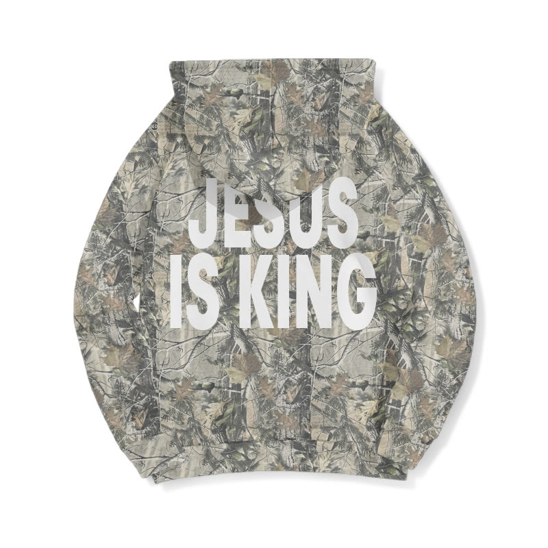 Jesus Is King Dead Leaves Camouflage Print Half Zip Hoodie - image 2