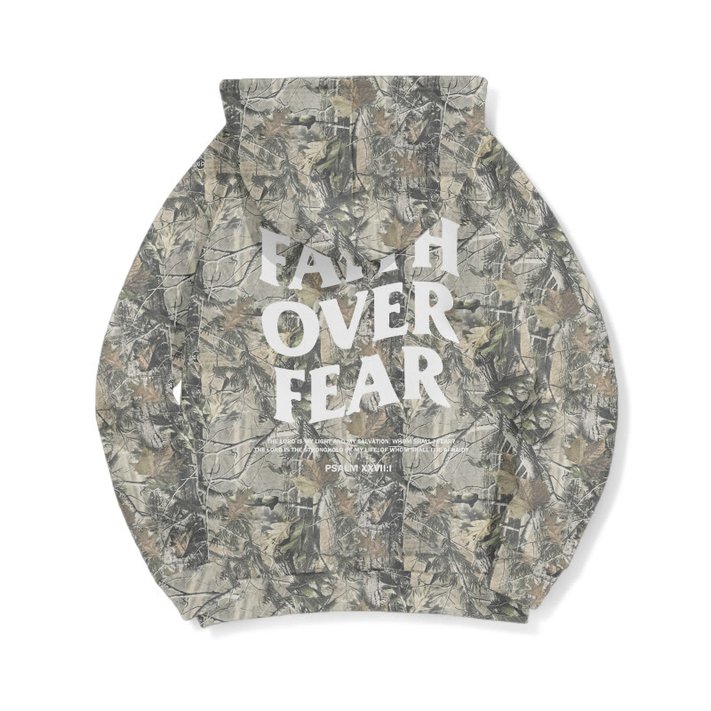 Faith Over Fear Dead Leaves Camouflage Print Half Zip Hoodie - image 2