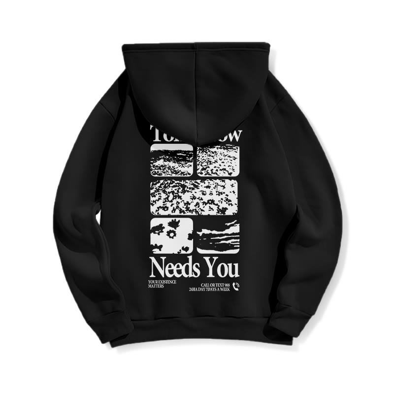 Tomorrow Needs You Print Half Zip Hoodie - image 2