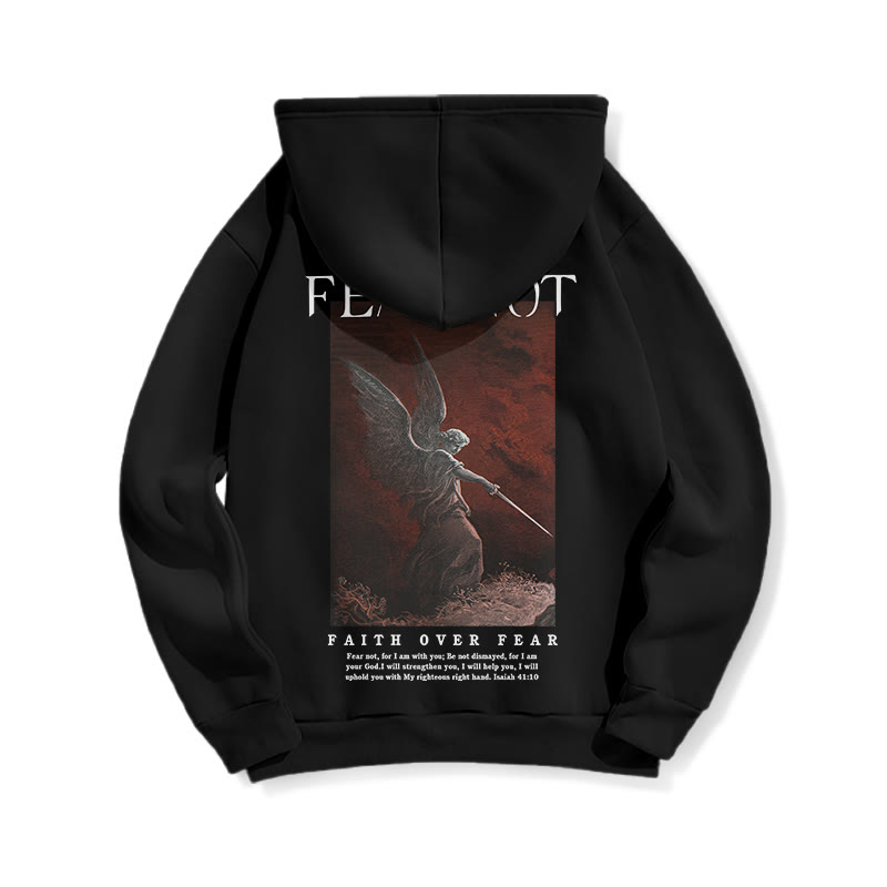 Fear Not Print Half Zip Hoodie - image 2