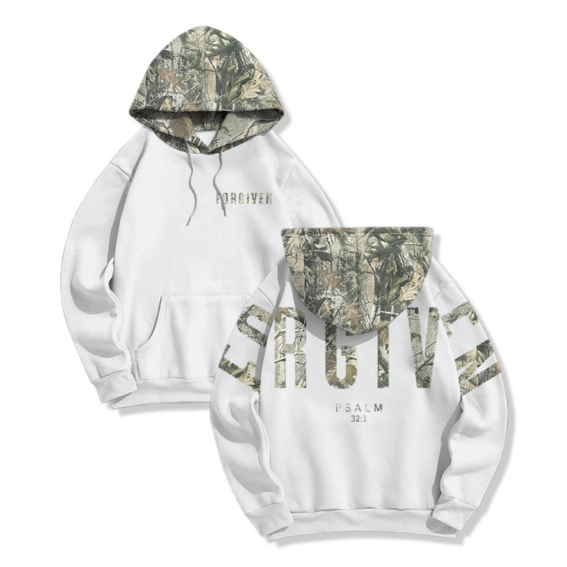 Forgiven Psalm 32:1 Dead Leaves Camouflage Print Hoodie - image 2