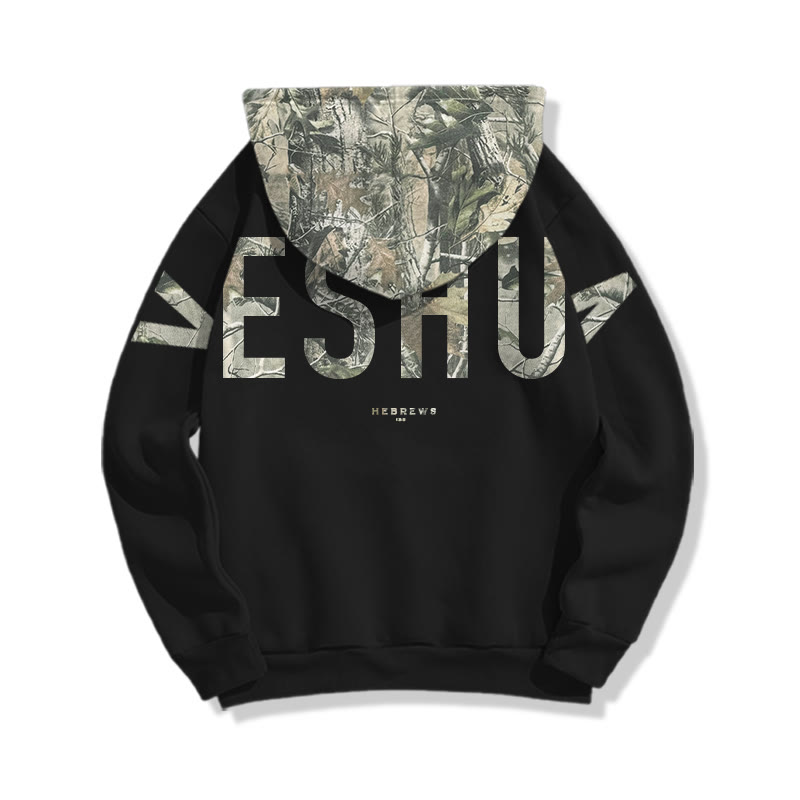 Yeshua Hebrews 13:8 Dead Leaves Camouflage Print Hoodie - image 3
