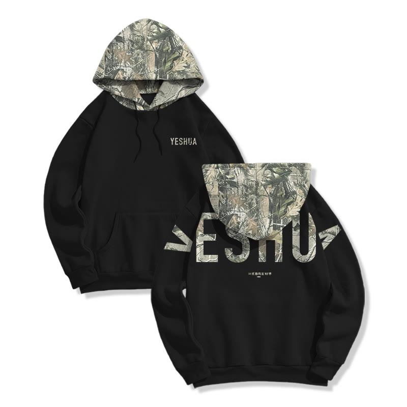 Yeshua Hebrews 13:8 Dead Leaves Camouflage Print Hoodie - image 2