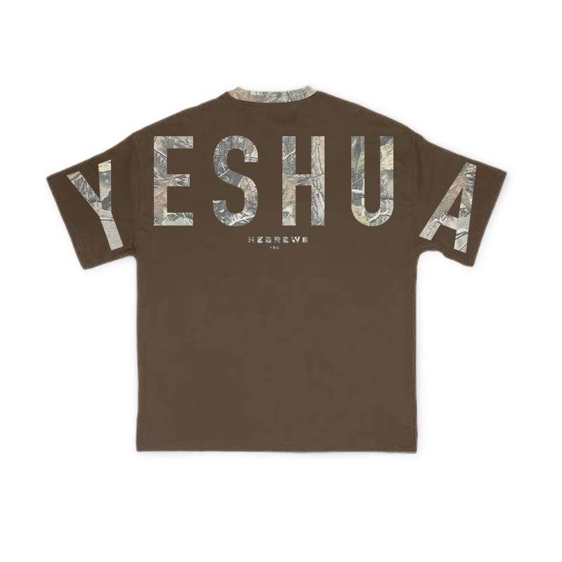 Yeshua Hebrews 13:8 Dead Leaves Camouflage Print T-shirt - image 2