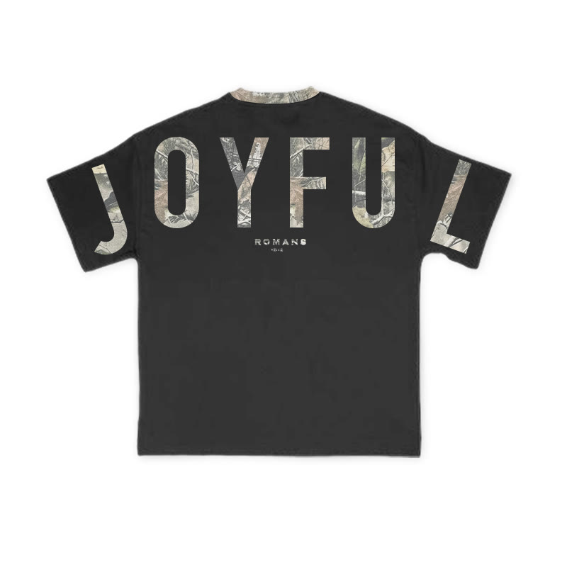 Joyful Romans 12:12 Dead Leaves Camouflage Print T-shirt - image 2