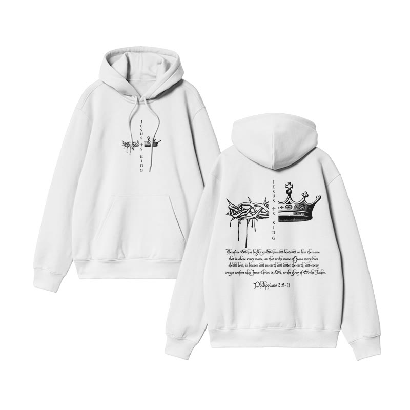 Jesus Is King Print Hoodie - White - US16-18(2XL) - image 2