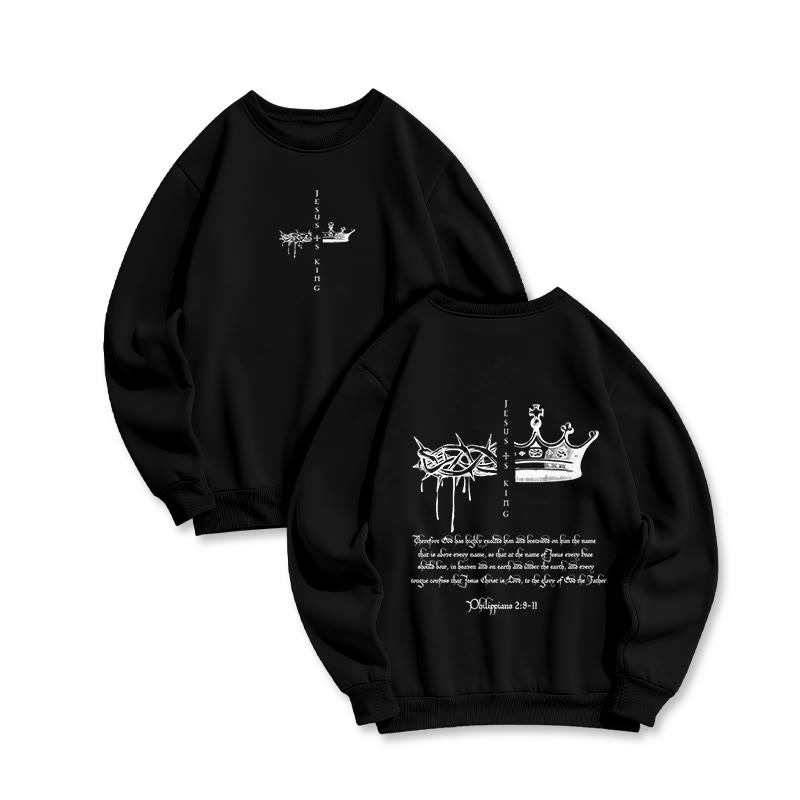 Jesus Is King Print Sweatshirt - Black - US16-18(2XL) - image 2