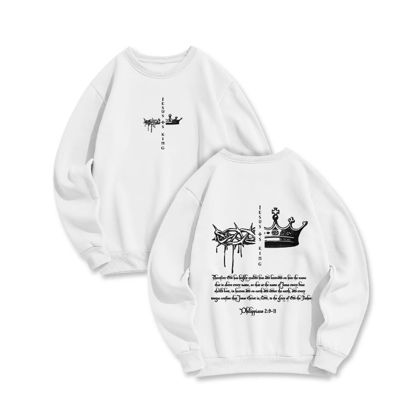 Jesus Is King Print Sweatshirt - White - US16-18(2XL) - image 1