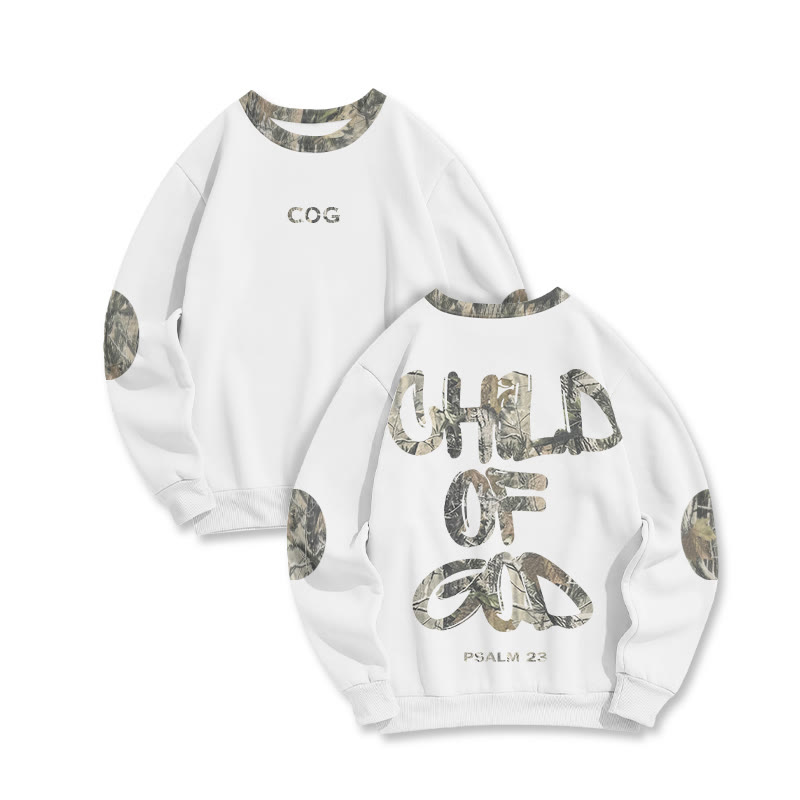 Child Of God Dead Leaves Camouflage Print Sweatshirt - White - 6XL - image 2