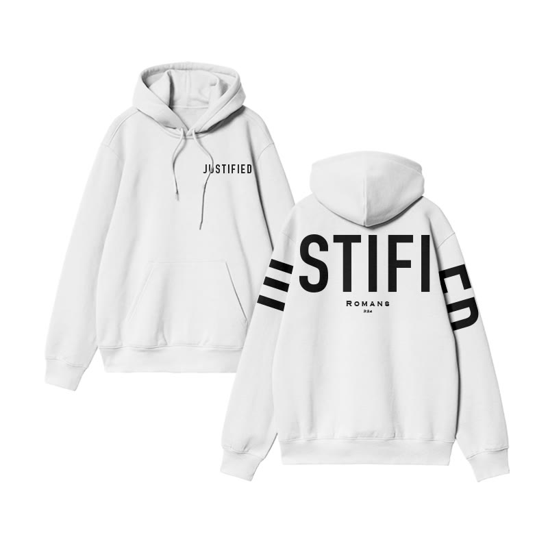 Justified Romans 3:24 Print Hoodie - image 3