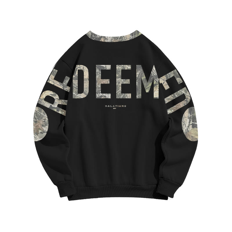 Redeemed Galatians 2:20 Dead Leaves Camouflage Print Sweatshirt - image 3