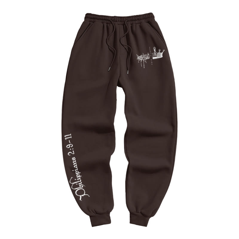 Jesus Is King Print Pants - Coffee - US16-18(2XL) - image 4