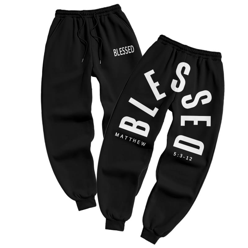 Blessed Matthew 5:3-12 Print Pants - Black - US16-18(2XL) - image 1