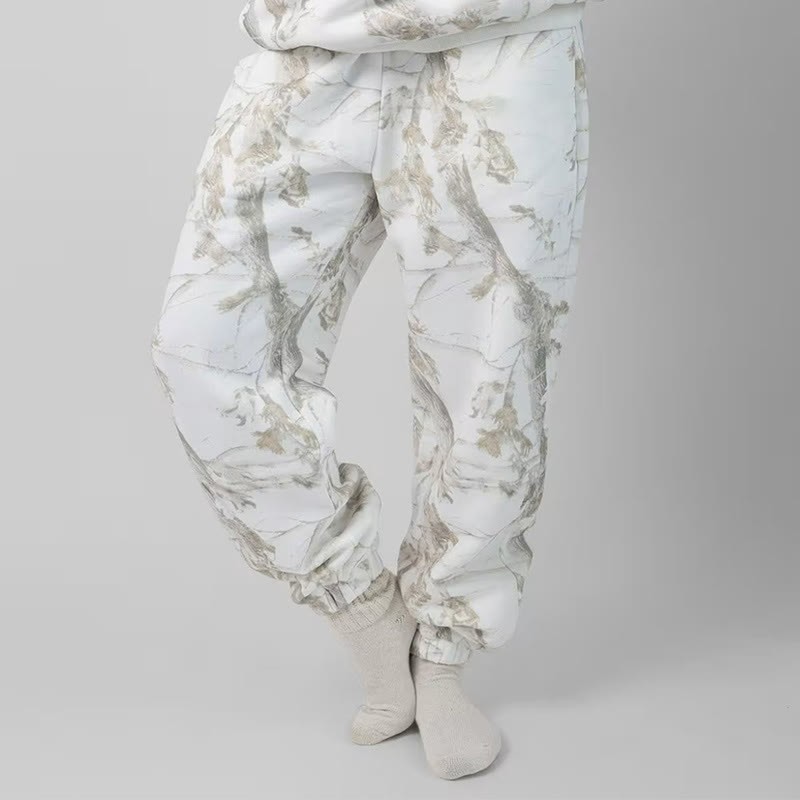 Dead Leaves Camouflage Print Causal Pants - Light Green - 5XL - image 3