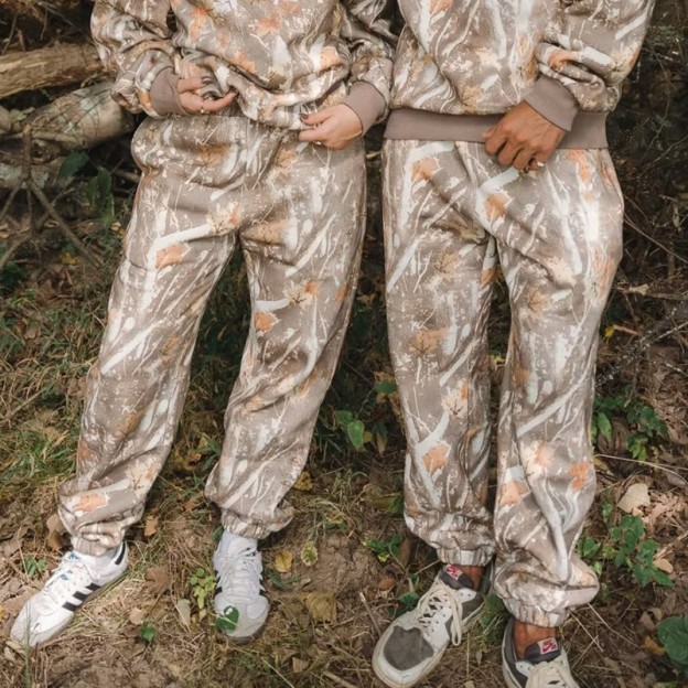 Dead Leaves Camouflage Print Causal Pants - Khaki - 5XL - image 1