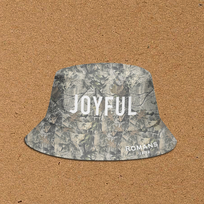 Joyful Romans 12:12 Dead Leaves Camouflage Print Bucket Hat - Green - XL(62cm) - image 1