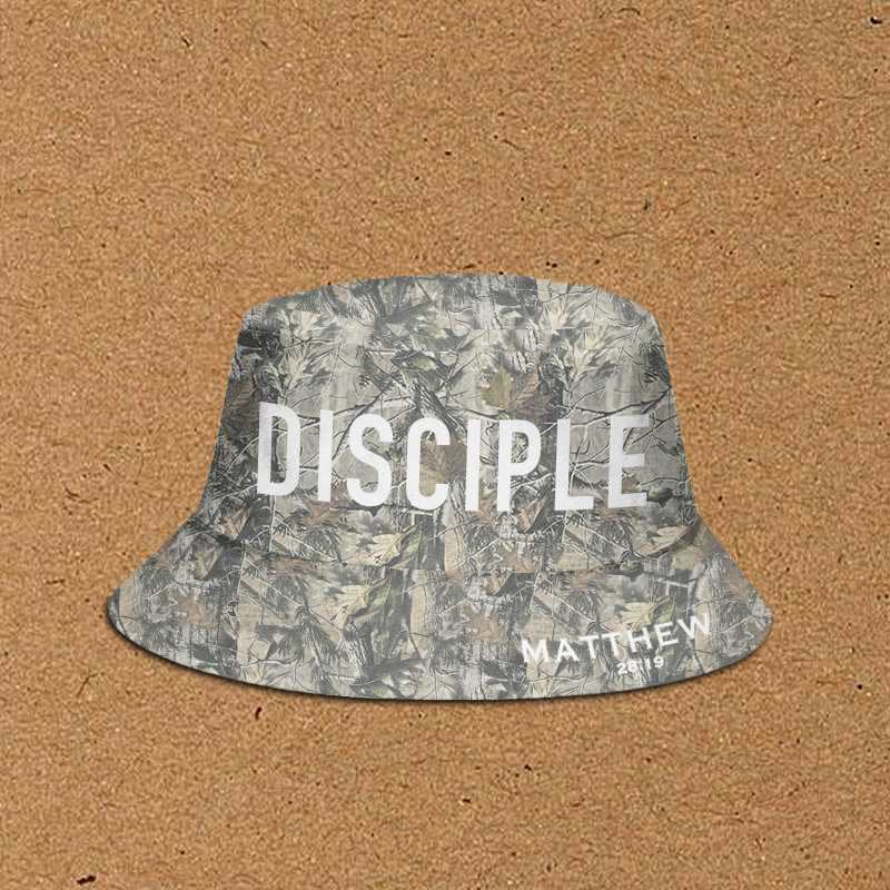 Disciple Matthew 28:19 Dead Leaves Camouflage Print Bucket Hat - Green - XL(62cm) - image 1