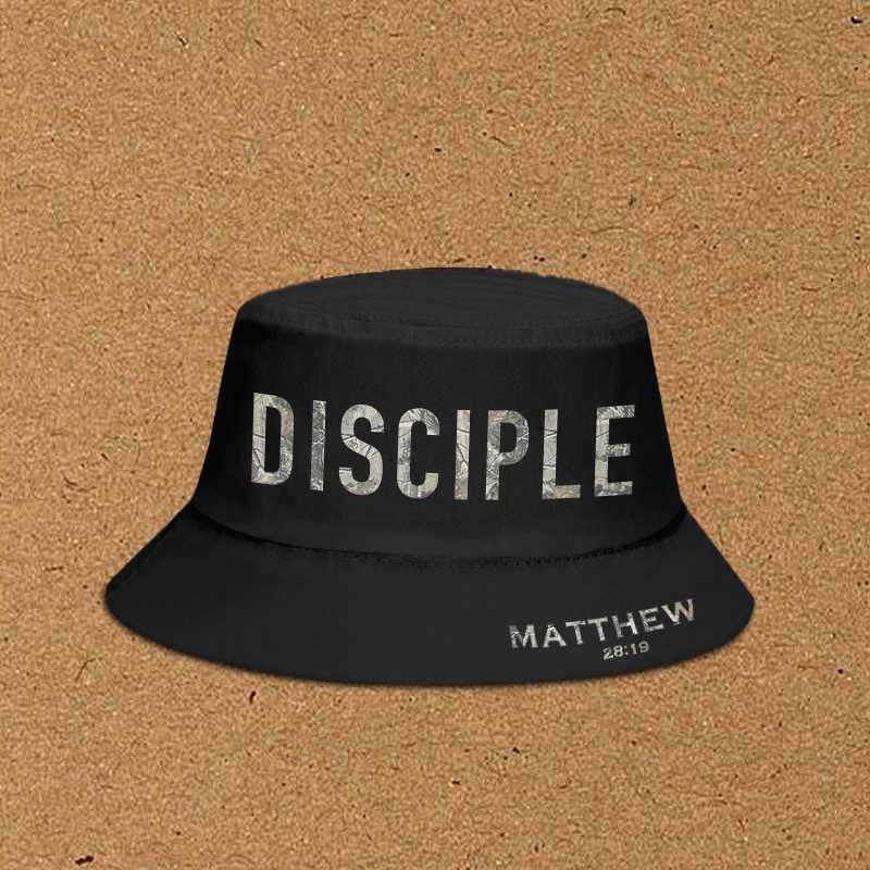 Dead Leaves Camouflage Disciple Matthew 28:19 Print Bucket Hat - Black - XL(62cm) - image 2