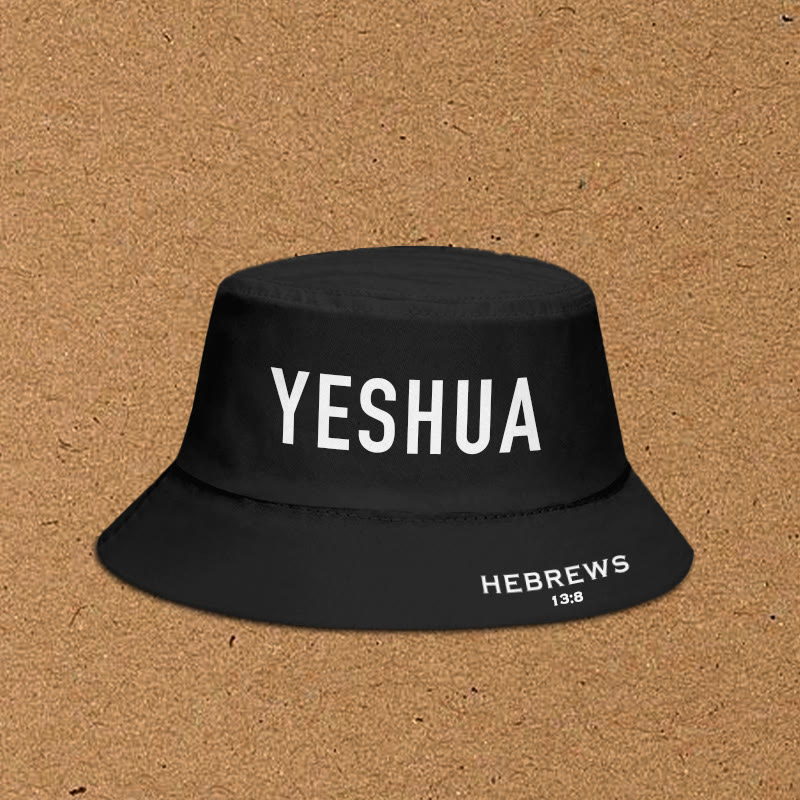 Yeshua Hebrews 13:8 Print Bucket Hat - Black - XL(62cm) - image 1