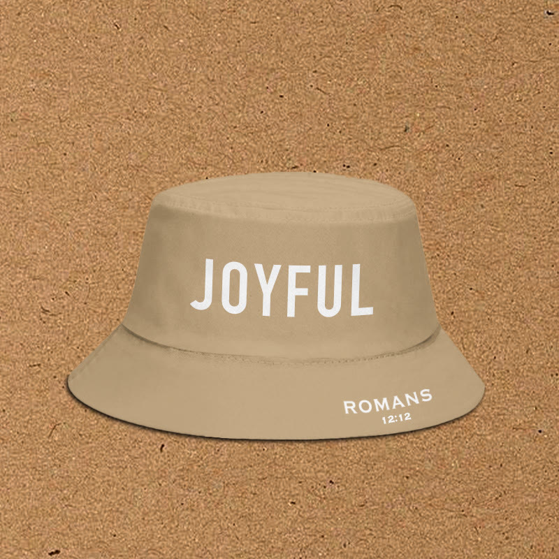 Joyful Romans 12:12 Print Bucket Hat - Khaki - XL(62cm) - image 1