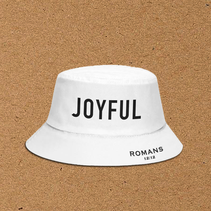 Joyful Romans 12:12 Print Bucket Hat - White - XL(62cm) - image 2