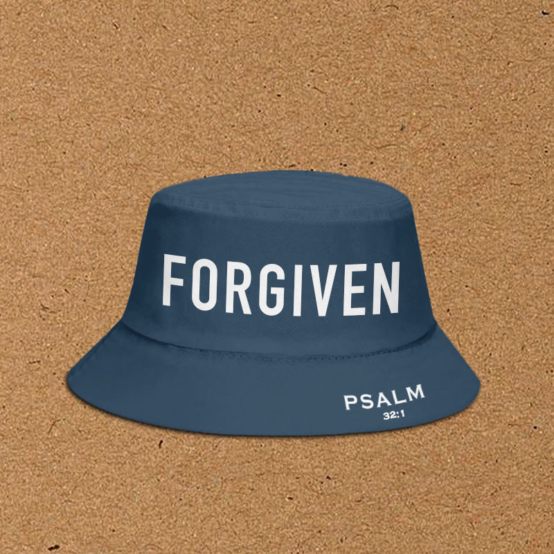 Forgiven Psalm 32:1 Print Bucket Hat - Blue - XL(62cm) - image 1