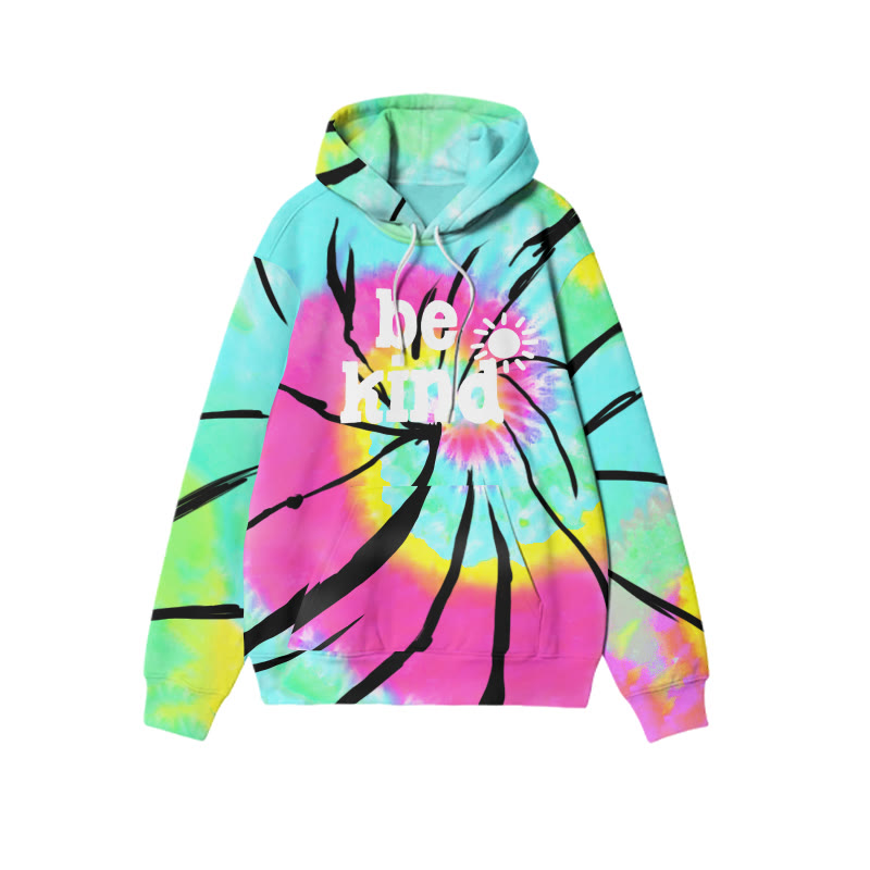 Be Kind Multi-color Gradient Print Hoodie - Pink - US44-46(8XL) - image 1