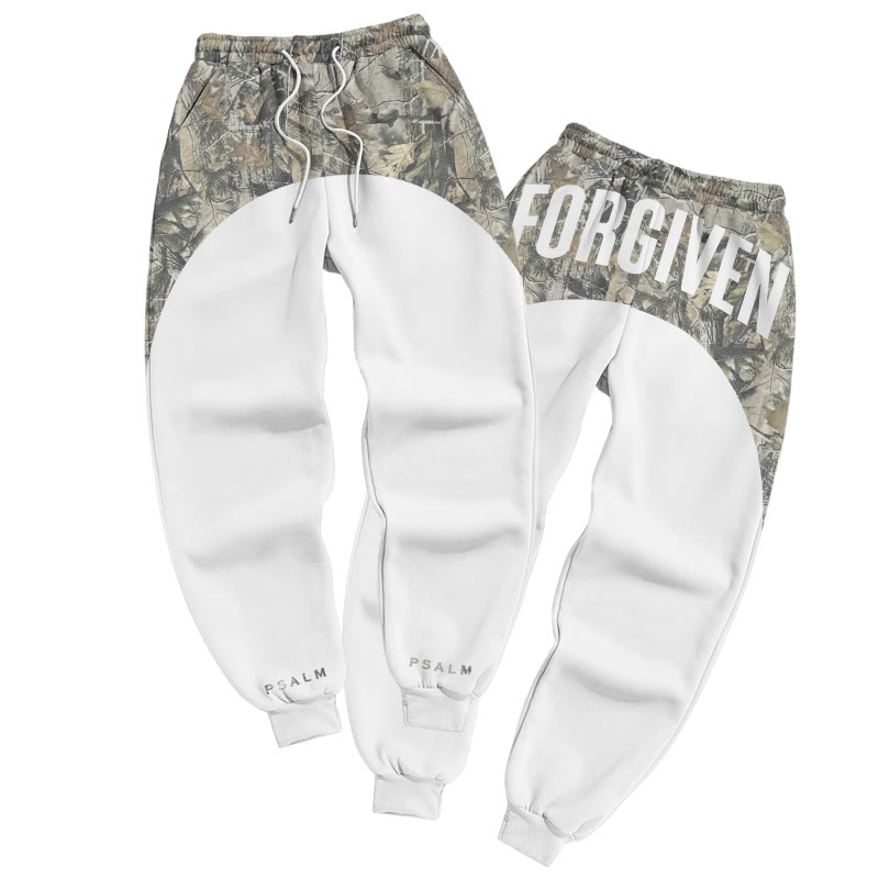 Forgiven Dead Leaves Camouflage Print Causal Pants - White - 5XL - image 2