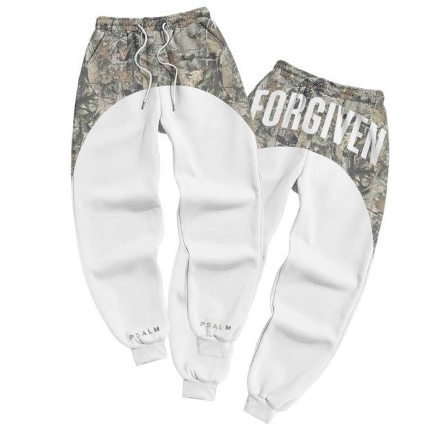 Forgiven Dead Leaves Camouflage Print Causal Pants - White - 5XL - image 2