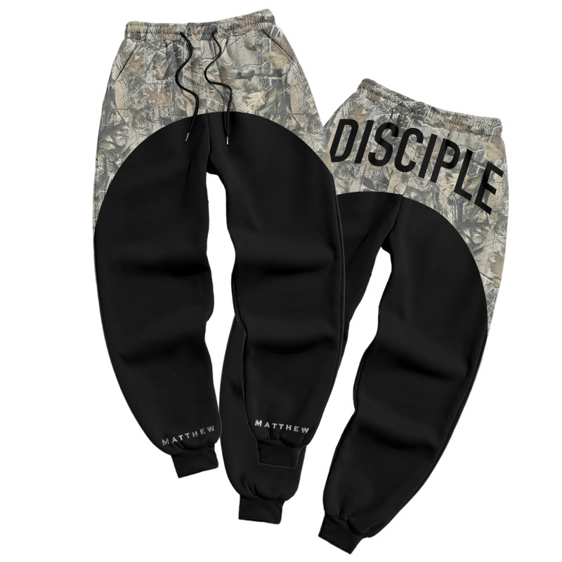Disciple Dead Leaves Camouflage Print Causal Pants - Black - 5XL - image 2