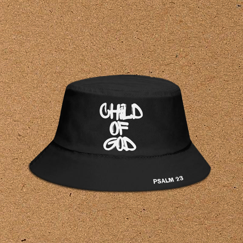 Child Of God Print Bucket Hat - Black - XL(62cm) - image 2