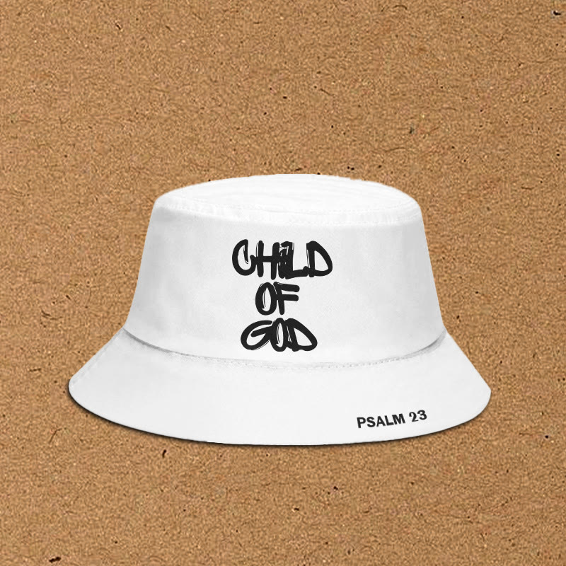 Child Of God Print Bucket Hat - White - XL(62cm) - image 1