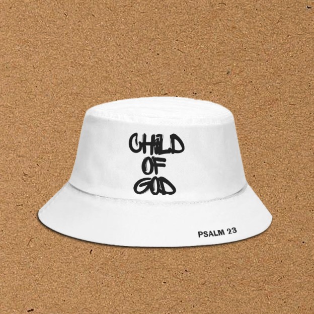 Child Of God Print Bucket Hat - White - XL(62cm) - image 1