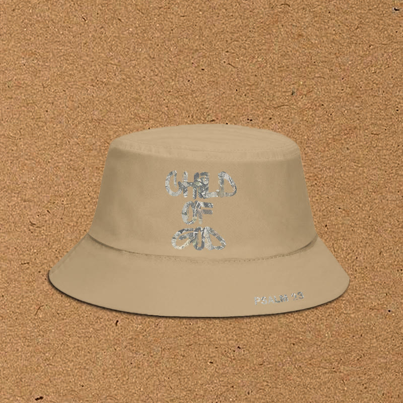 Dead Leaves Camouflage Child Of God Print Bucket Hat - Khaki - XL(62cm) - image 3