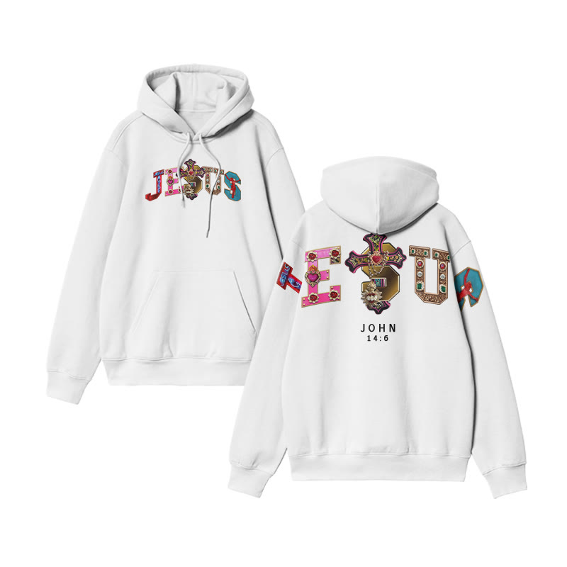 Gemstone Jesus John 14:6 Print Hoodie - image 3