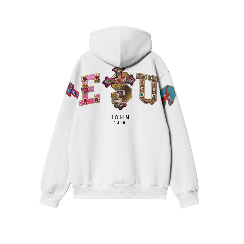 Gemstone Jesus John 14:6 Print Hoodie - image 2