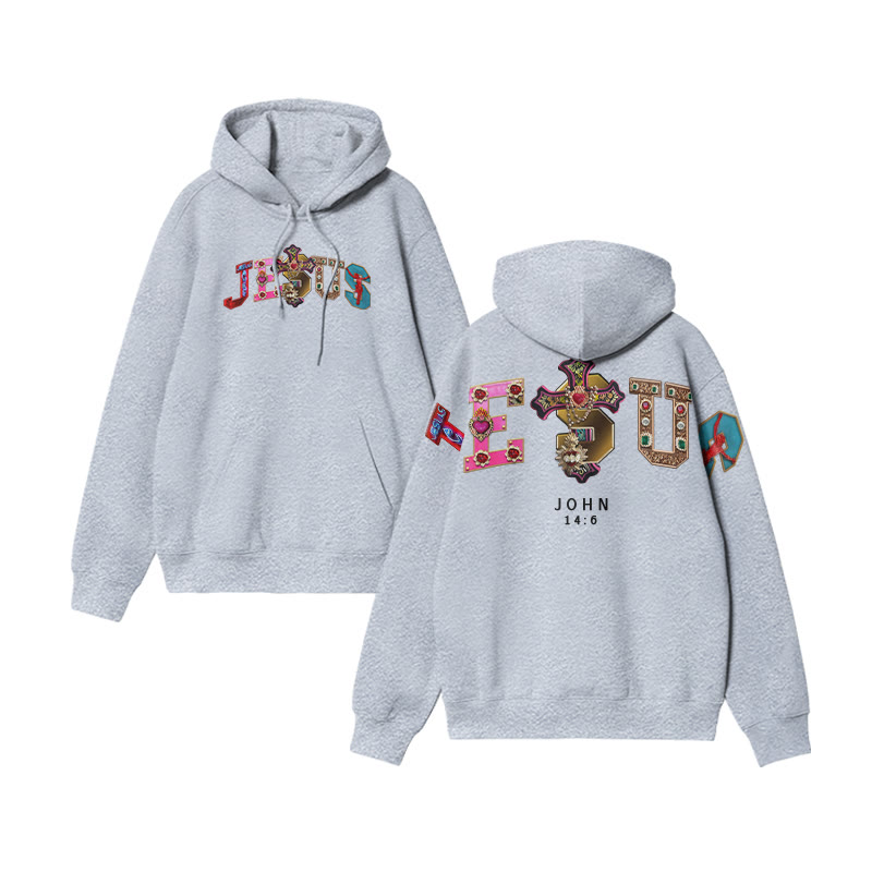 Gemstone Jesus John 14:6 Print Hoodie - image 5