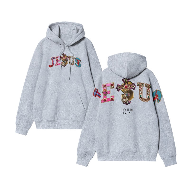 Gemstone Jesus John 14:6 Print Hoodie - image 5