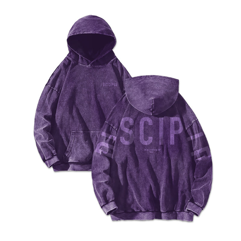 Disciple Matthew 28:19 Printed Washed Hoodie  - Purple - US16-18(2XL) - image 4