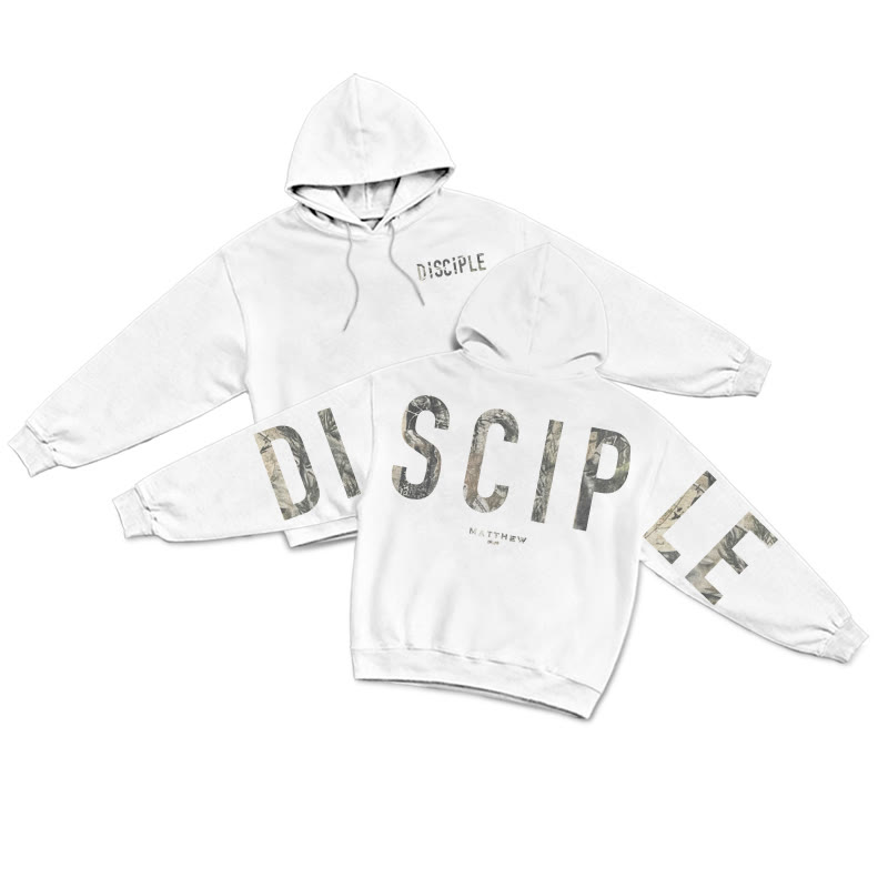 Disciple Dead Leaves Camouflage Print Hoodie - White - US16-18(2XL) - image 2