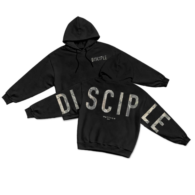 Disciple Dead Leaves Camouflage Print Hoodie - Black - US16-18(2XL) - image 1